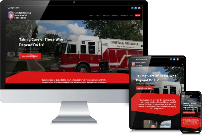 Comstock-Devices Comstock Fire, website designed by 2nGage