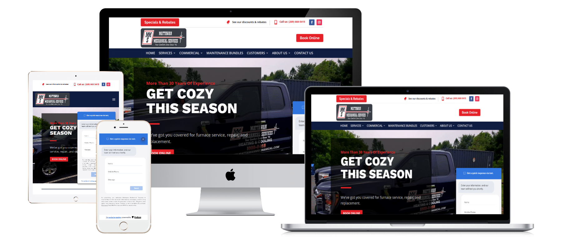 Comstock Fire, website designed by 2nGage