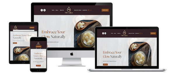 Custom website by 2nGage for MB Tallow